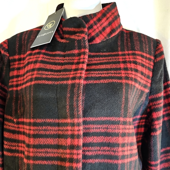 CYN & LUCA M Single Breasted Plaid Coat - Picture 3 of 11